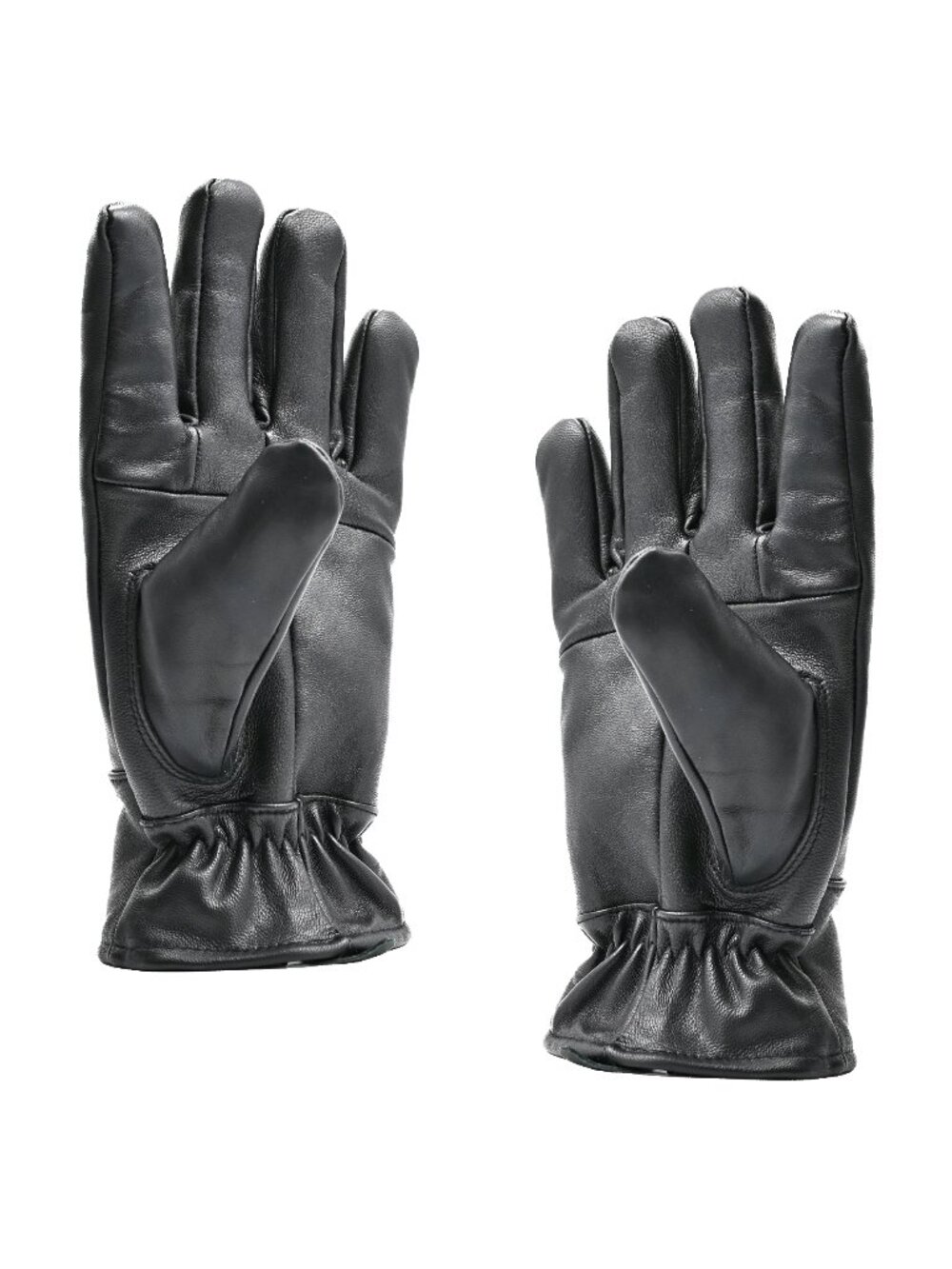 Mens Black Leather Gloves 100% Real Leather with Polyester Lining